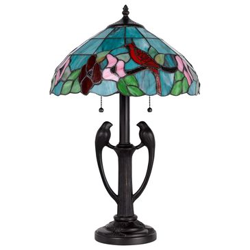 Cal Lighting Tiffany Cardinal Table Lamp in Antique Bronze, , large