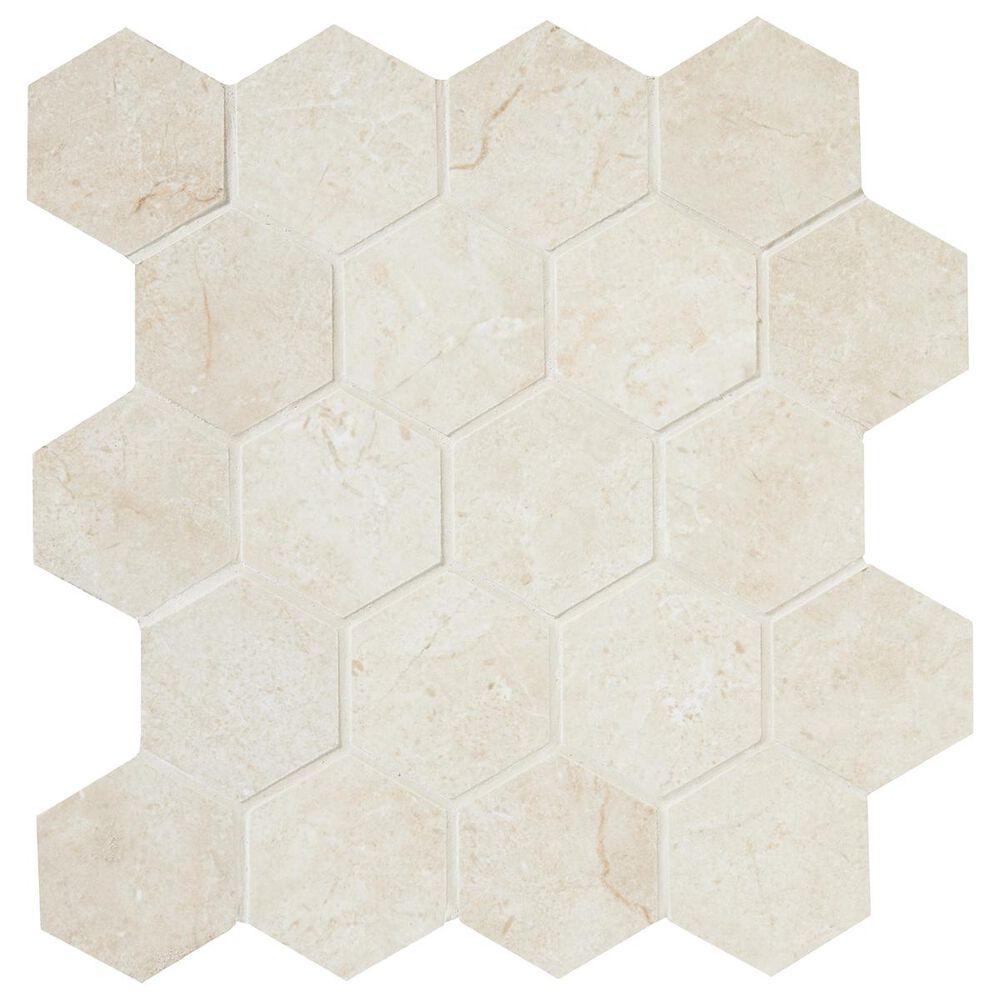 Arizona Tile Themar Crema Marfil 11" x 11" Porcelain Hex Sheet, , large