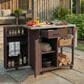 Hearth and Haven Outdoor Kitchen Island Cart with Stainless Steel Top, Towel and Spice Racks in Dark Brown, , large