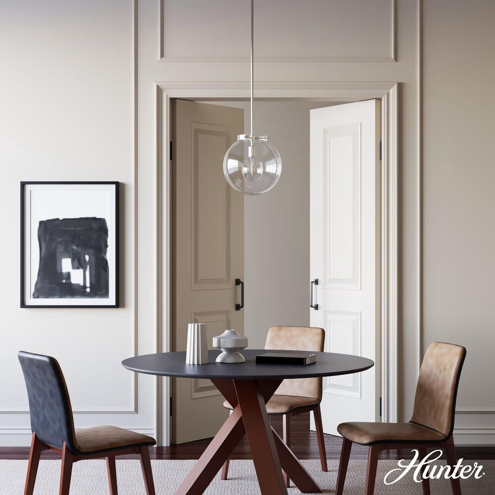 Hunter Sacha 1-Light Pendant in Brushed Nickel, , large