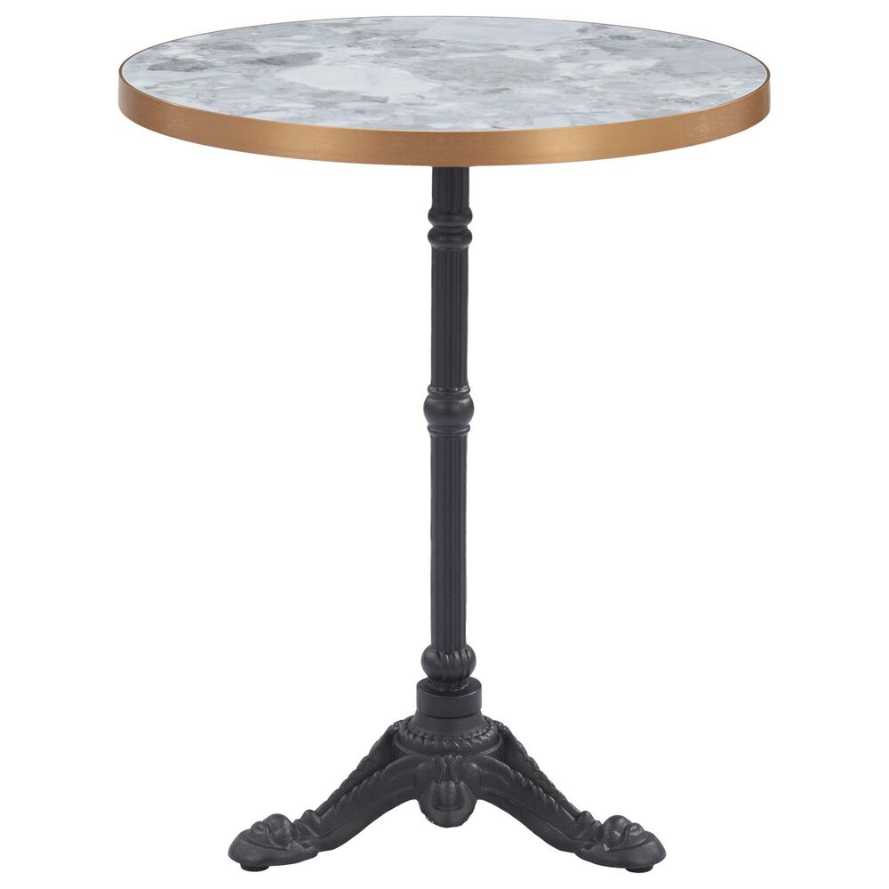 Zuo Modern Gazebo 24" Round Dining Table Black, Gold and Gray - Table Only, , large