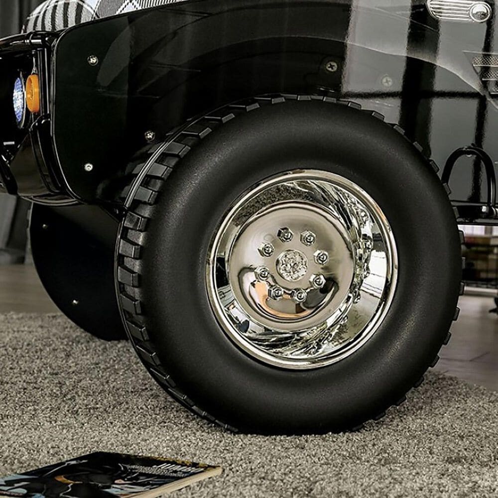 Furniture of America Speed Jump Twin Bed in Black, Silver and Yellow with LED Lights, , large