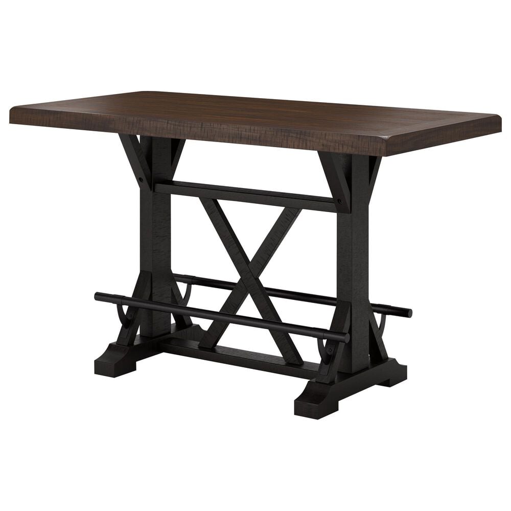 Ashley Valebeck 5-Piece Counter Height Dining Set in Black and Brown, , large