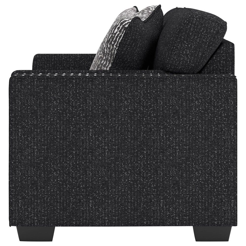 Ashley Jasmine Peaks Stationary Loveseat in Coal, , large