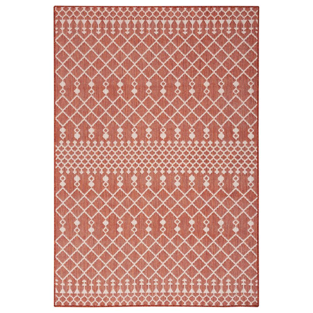Nourison Positano Southwestern Terracotta 9" x 12" Indoor/Outdoor Area Rug, , large