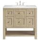 James Martin Vanities Breckenridge 36" Single Vanity in Whitewashed Oak with 3 cm Arctic Fall Solid Surface Top, , large