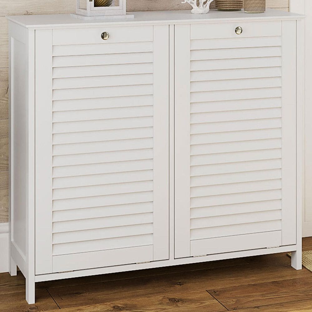 RiverRidge Home Ellsworth Double Tilt-Out Laundry Hamper in White, , large