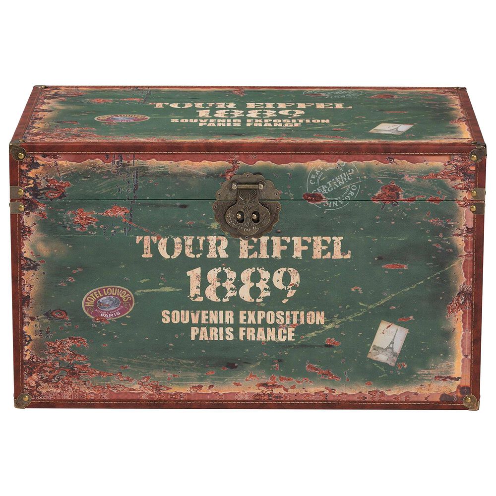 Baxton Studio Sabeen 2-Piece Storage Trunk Set in Green and Blue, , large