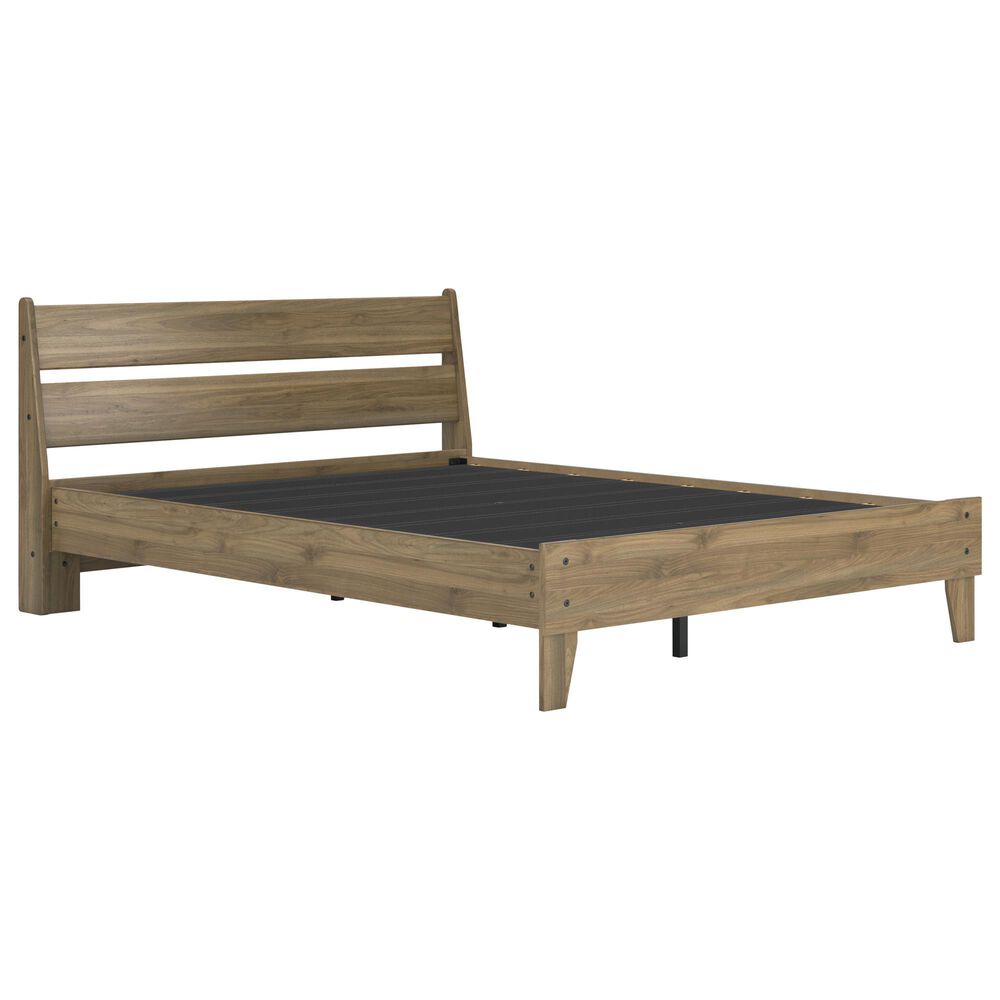 Ashley Deanlow Queen Platform Panel Bed in Honey, , large