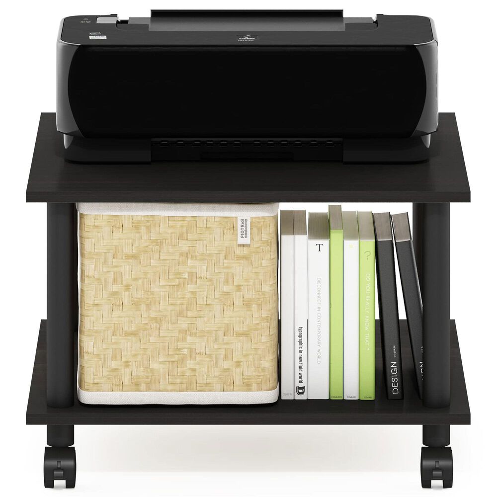 HOMLUX Medium Home Office Under Desk Printer Stand in Espresso and Black, , large