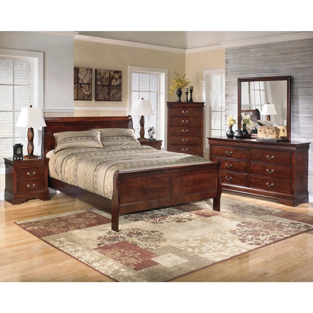 Ashley Alisdair 5-Drawer Chest in Reddish Brown, , large