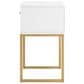 Ashley Socalle 1-Drawer Nightstand in Matte White and Gold, , large