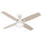 Hunter Ocala 52" Outdoor Ceiling Fan with LED Lights in Fresh White, , large