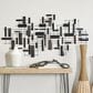 Maple and Jade 30" x 60" Geometric 3D Stripes Wall Decor in Matte Black, , large
