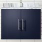 Lexora Home Geneva 24" Single Bathroom Vanity in Navy Blue with 2 cm White Carrara Marble Top and Rectangular Sink, , large