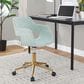 Lumisource Margarite Task Chair with Light Green Fabric Cushion in Gold, , large