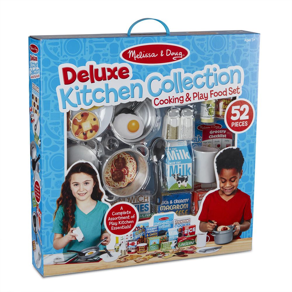 Melissa &amp; Doug Deluxe Kitchen Collection Cooking and Play Food Set, , large