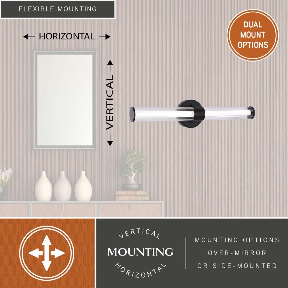 Vaxcel Division 1-Light Bathroom Vanity in Matte Black, , large
