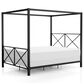 Furniture of America Rosadale Full X-Cross Canopy Bed in Black, , large