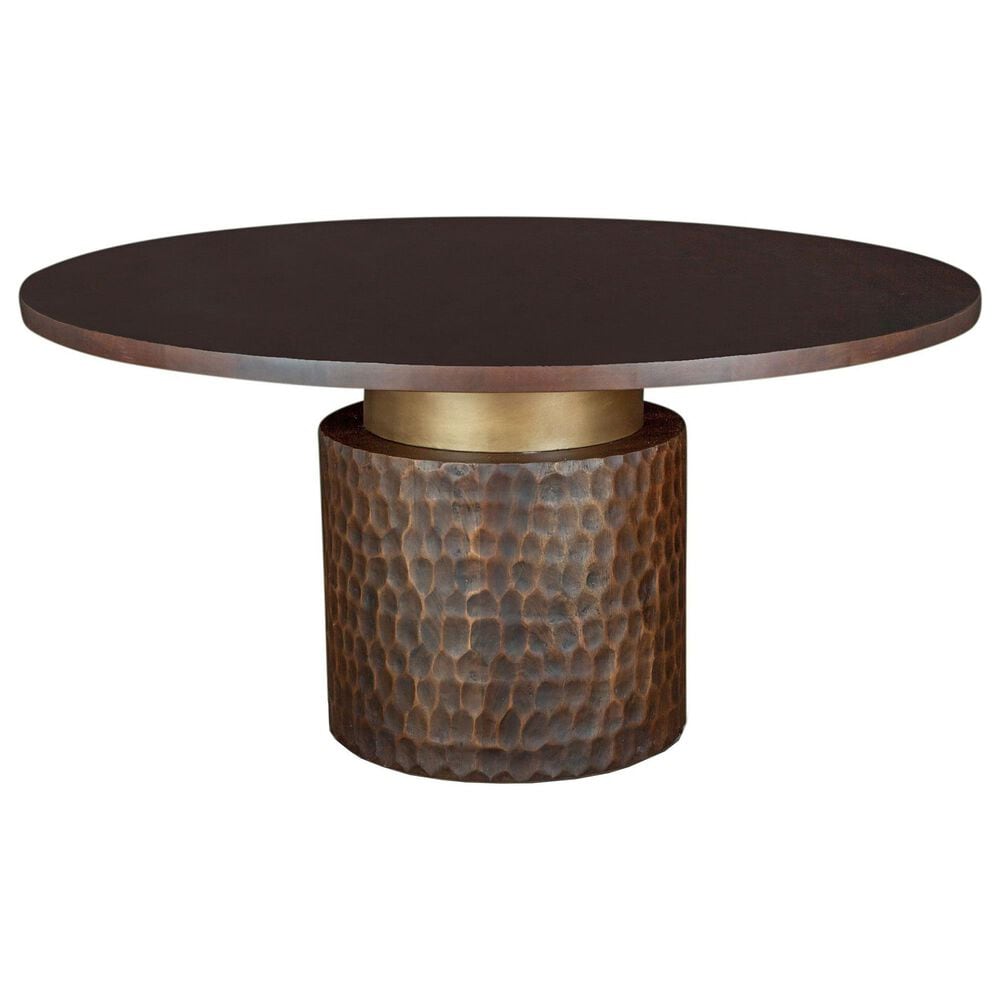 Home Trends &amp; Design Santa Cruz and Portofino 5-Piece Round Dining Set in Antique Bronze and Antique Gold, , large