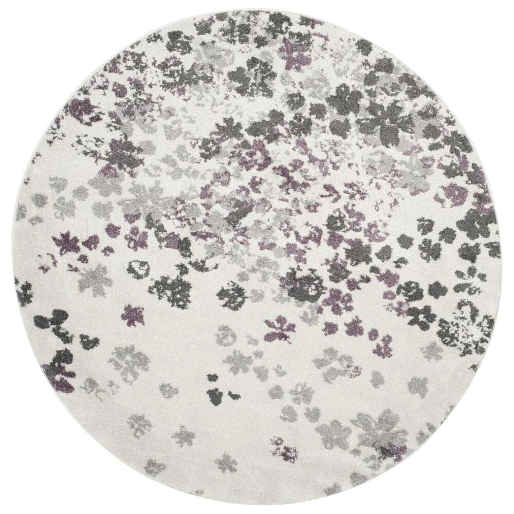 Safavieh Adirondack ADR115L 6&#39; Round Ivory and Purple Area Rug, , large