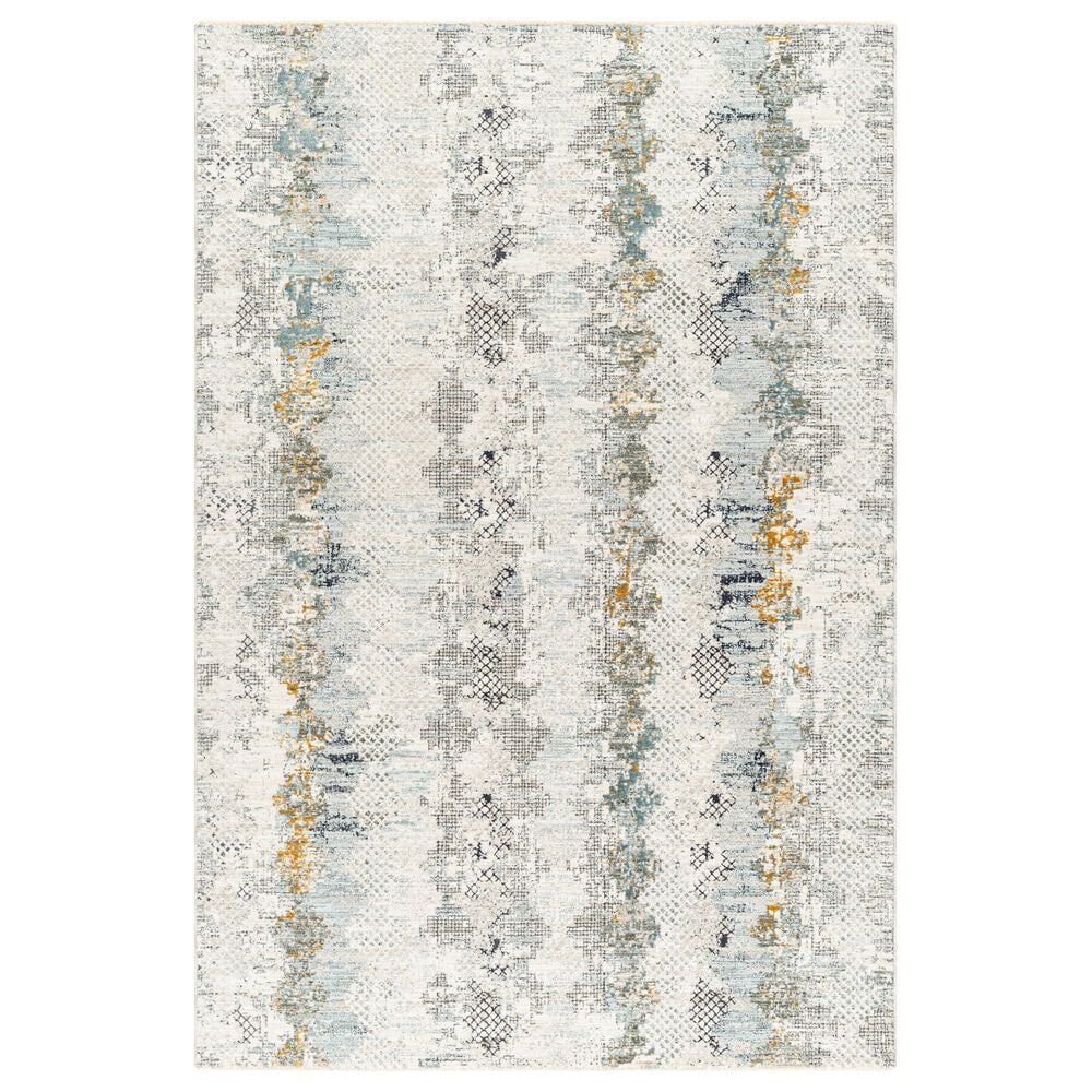 Surya Dresden Off-White, Taupe, Dusty Sage, Ink Blue, Light Gray and Deep Teal 10" x 13"11" Area Rug, , large