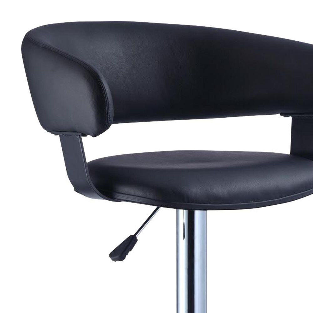 Linden Boulevard Barrel Back Adjustable Barstool in Black, , large