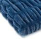 50" x 65" Ruched Faux Fur Throw Blanket in Blue, , large