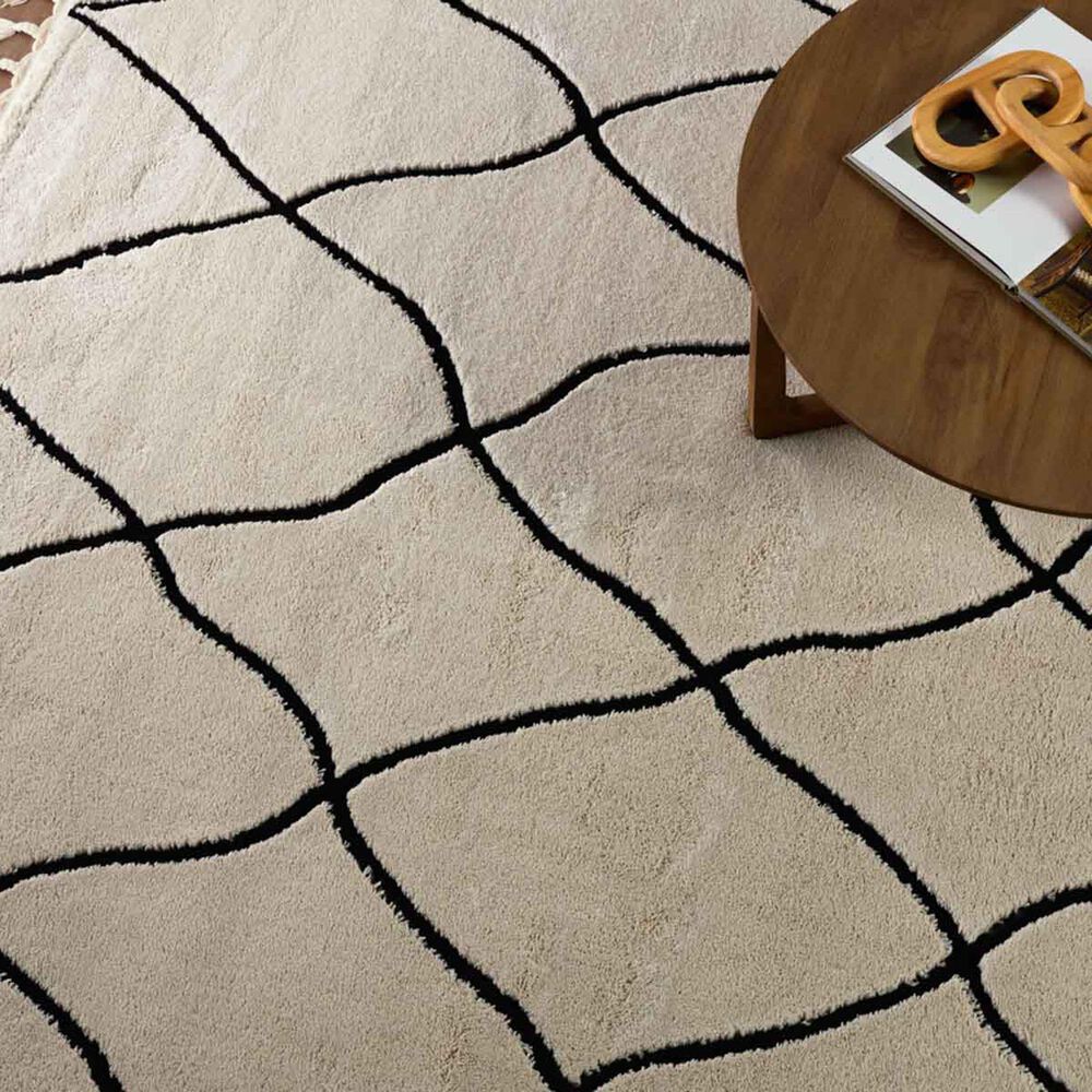 Jaipur Jaida Treble Gray Morn and Jet Black 7&#39;6&quot; x 10&#39; Area Rug, , large