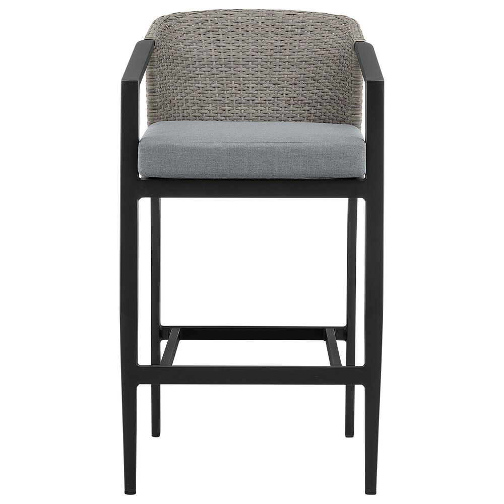 Armen Living Aileen Patio Counter Height Bar Stool in Dark Gray, , large