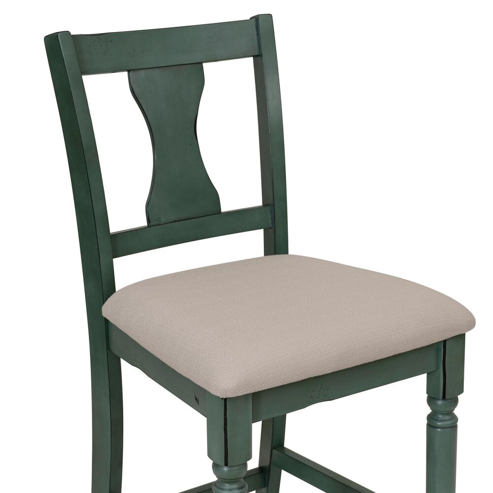 Linon Home Decor Willow Counter Stool with Cream Cushion in Teal, , large