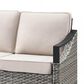 Sunwell Garden 32"H 3-Seater Outdoor Sofa with Curved Beige Cushions in Gray, , large