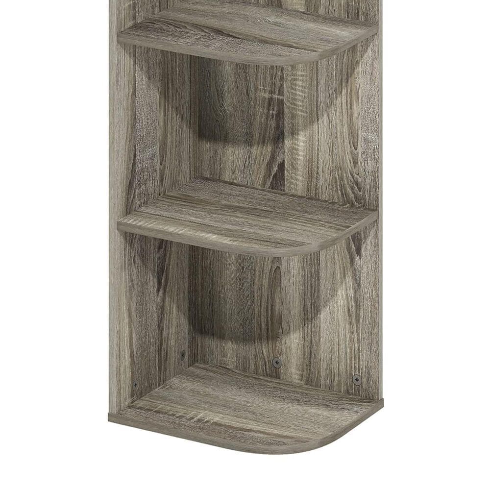 HOMLUX 4-Tier Corner Open Shelf Bookcase in French Oak, , large