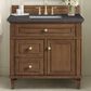 James Martin Vanities Lorelai 36" Single Vanity in Mid-Century Walnut with 3 cm Charcoal Soapstone Quartz Top, , large