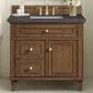 James Martin Vanities Lorelai 36" Single Vanity in Mid-Century Walnut with 3 cm Charcoal Soapstone Quartz Top, , large