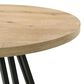 HOMLUX 47"W Round Oak Finish Dining Table with Metal Cross Base in Oak, , large