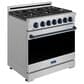 Thor Kitchen Gordon Ramsay 6 Cu. Ft. Professional Gas Range with Blue Handle Kit in Stainless Steel, , large