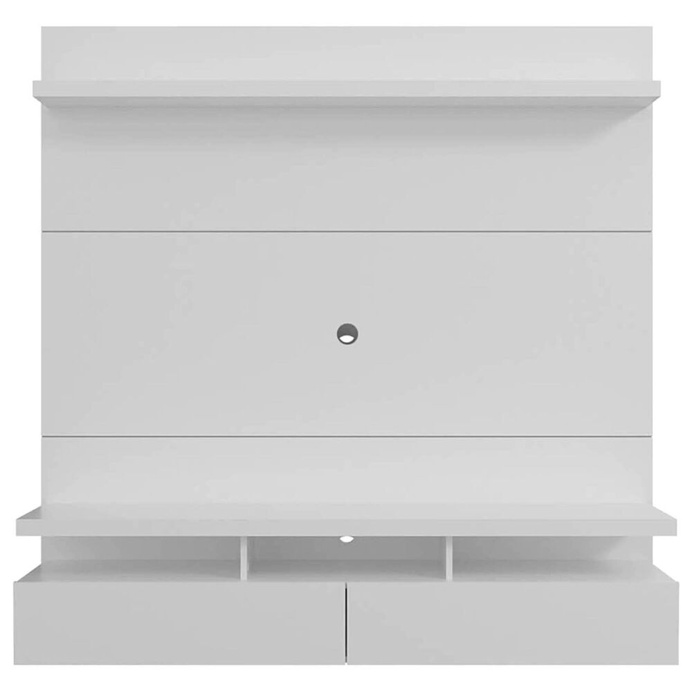 Manhattan City 62.99&quot; Floating Entertainment Center in White Gloss, , large