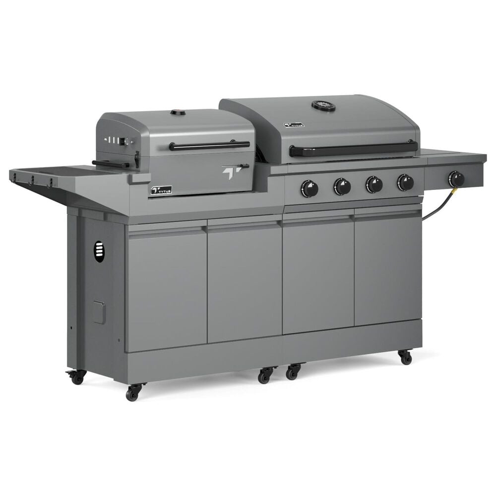 Tytus Anaheim and Emberwood 3-Piece Modular Duo with Charcoal Grill in Gunmetal Gray, , large