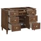 James Martin Vanities Lorelai 48" Single Vanity in Mid-Century Walnut with 3 cm White Zeus Quartz Top, , large