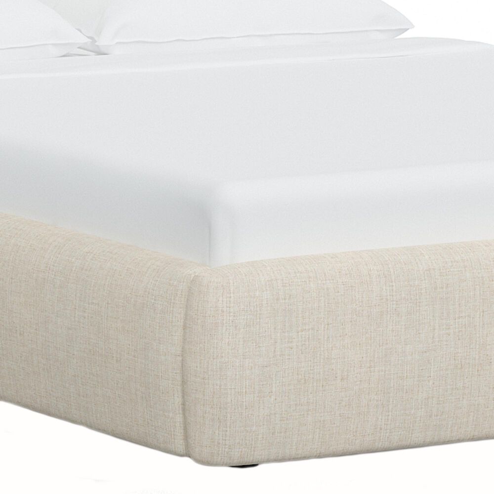 Skyline Furniture Queen Platform Bed in Linen Talc NFM