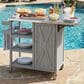 Hearth and Haven Outdoor Kitchen Island Cart with Stainless Steel Top and Lockable Wheels in Gray, , large