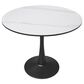 Leisuremod Leisuremod Bristol 35 round dining table Black base with White Sintered stone Top, , large