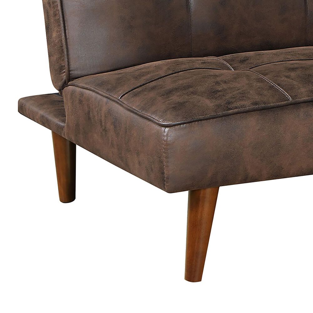 Pacific Landing Jenson Push Back Convertible Sofa Bed in Dark Coffee Brown, , large