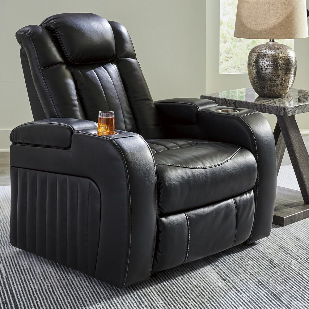 Ashley Caveman Den Power Recliner in Midnight, , large