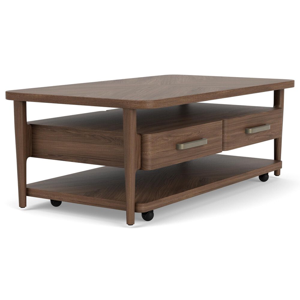 Riverside Furniture Delia 2-Drawer Cocktail Table in Nouveau Walnut, , large