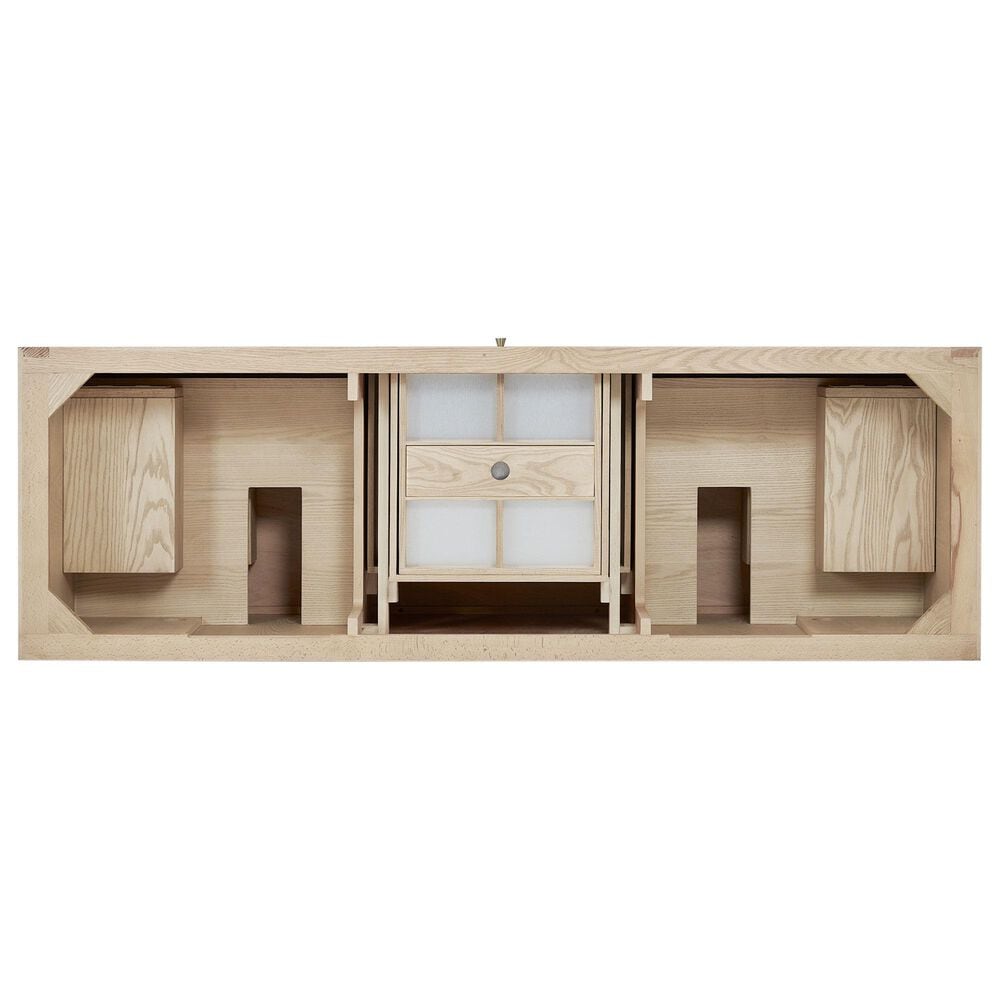 James Martin Vanities Marigot 72" Double Bathroom Vanity in Sunwashed Oak with 3 cm Parisien Bleu Quartz Top, Rectangular Sinks and FreePower Wireless Charger, , large
