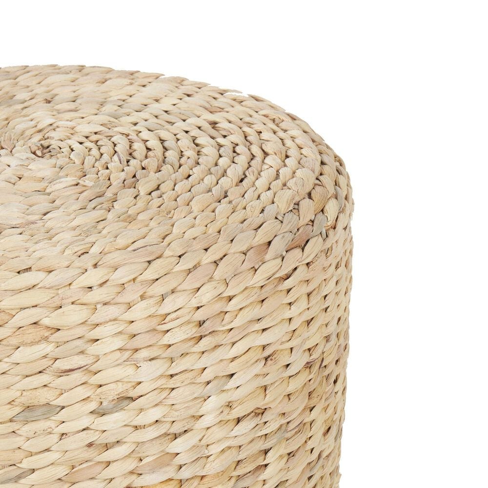 Maple and Jade Handmade Woven Drum Accent End Table in Brown, , large