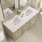 James Martin Vanities Lorelai 60" Double Vanity in Whitewashed Oak with 3 cm Arctic Fall Solid Surface Top, , large