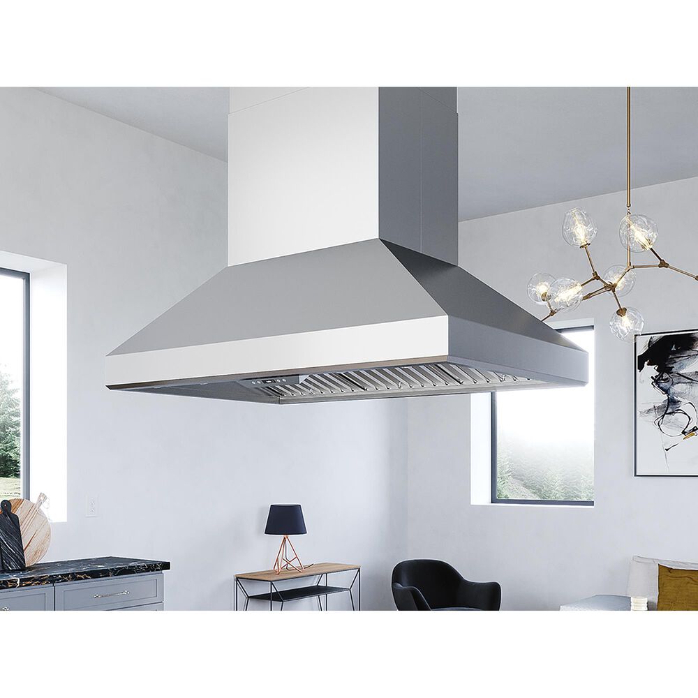 Zephyr Pro Titan Island 36&quot; Mount Range Hood with Blower in Stainless Steel, , large